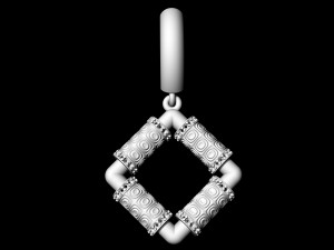 textured poles earrings 3Dプリントモデル