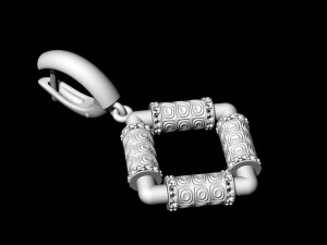 textured poles earrings 3D Print Model