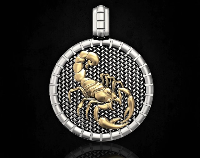 scorpion-horoscopes pendant 3Dプリントモデル .c4d .max .obj .3ds .fbx .stl .blend 