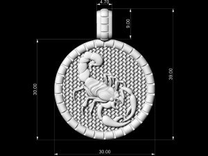 scorpion-horoscopes pendant 3Dプリントモデル