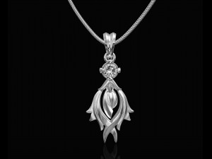 flame pendant with gem 3D Print Model