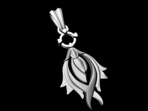 flame pendant with gem 3D Print Model