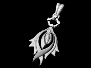 flame pendant with gem 3D Print Model