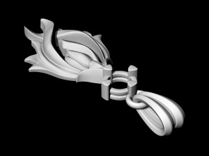 flame pendant with gem 3D Print Model