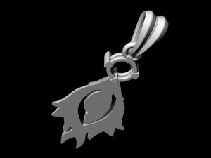 flame pendant with gem 3D Print Model