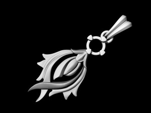 flame pendant with gem 3D Print Model