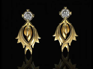 मणि के साथ लौ बालियां 3D प्रिंट मॉडल