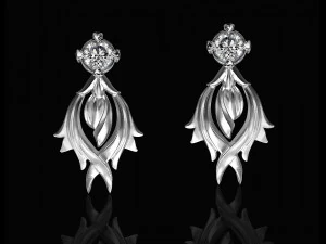 मणि के साथ लौ बालियां 3D प्रिंट मॉडल