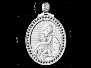 mary with jesus pendant 3D Print Model