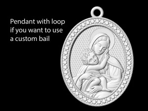 mary with jesus pendant 3D Print Model