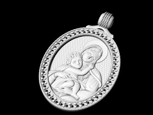 mary with jesus pendant Modelo de Impressão 3D