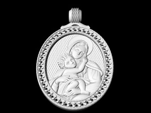 mary with jesus pendant 3D Print Model