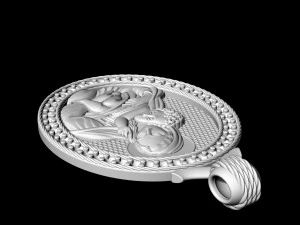 mary with jesus pendant 3D Print Model