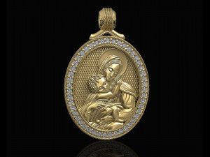 mary with jesus pendant 3D Print Model