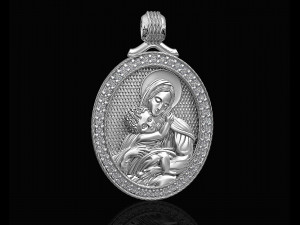 mary with jesus pendant Modelo de Impressão 3D