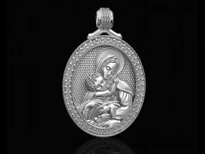 mary with jesus pendant 3D Print Model