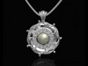 oriental pendant with leaves 3D Print Model
