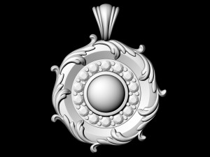 oriental pendant with leaves 3D 打印模型