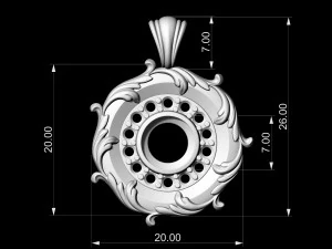 oriental pendant with leaves 3D Print Model