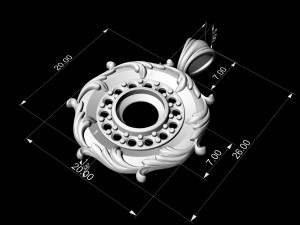 oriental pendant with leaves 3D 打印模型