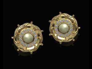 oriental earrings with leaves 3Dプリントモデル