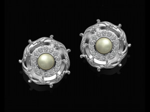 oriental earrings with leaves 3D-printmodel