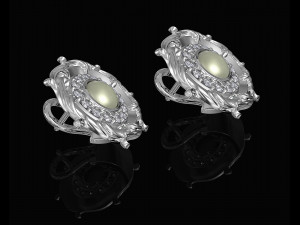 oriental earrings with leaves 3D-printmodel