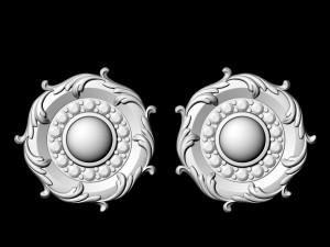 oriental earrings with leaves 3D-printmodel