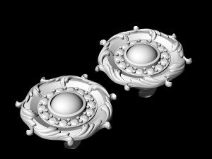 oriental earrings with leaves 3D-printmodel