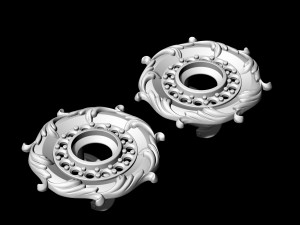 oriental earrings with leaves 3D-printmodel