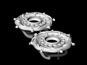 oriental earrings with leaves 3D-printmodel