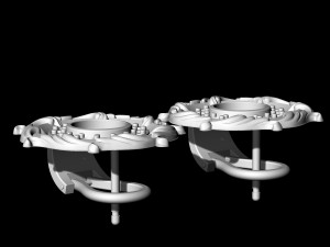 oriental earrings with leaves 3D-printmodel