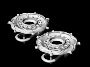 oriental earrings with leaves 3D-printmodel