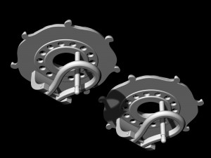 oriental earrings with leaves 3D-printmodel