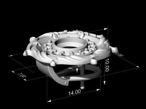oriental earrings with leaves 3D-printmodel