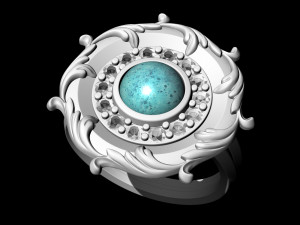 oriental ring with leaves 3D Принт Модель