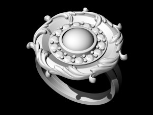 oriental ring with leaves 3D Принт Модель