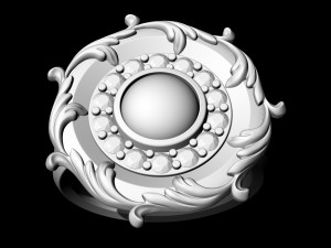 oriental ring with leaves 3D Принт Модель