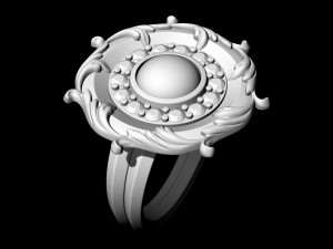 oriental ring with leaves 3D Принт Модель
