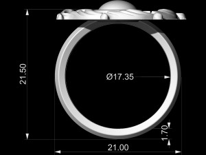 oriental ring with leaves 3D Принт Модель
