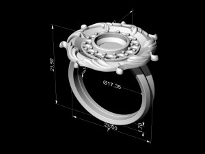 oriental ring with leaves 3D Принт Модель