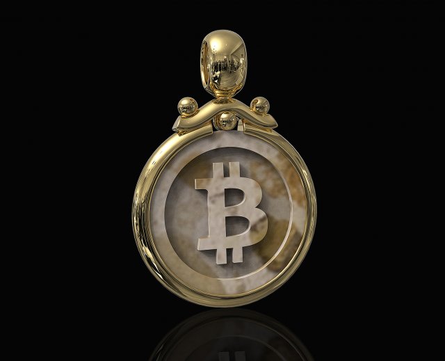 bitcoin pendant 3d print model 3D Print Model .c4d .max .obj .3ds .fbx .stl .blend 