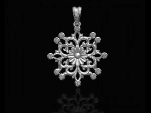 gothic floral pendant 3D Print Model