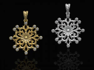 gothic floral pendant 3D Print Model