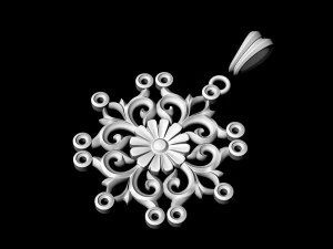 gothic floral pendant 3D Print Model