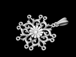 gothic floral pendant 3D Print Model