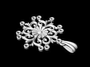gothic floral pendant 3D Print Model