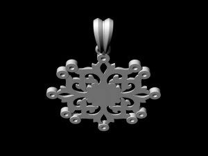 gothic floral pendant 3D Print Model
