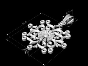 gothic floral pendant 3D Print Model