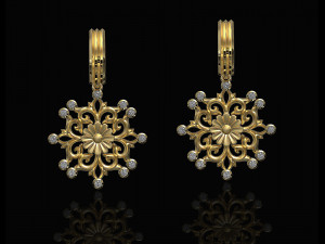 gothic floral earrings 3D 打印模型